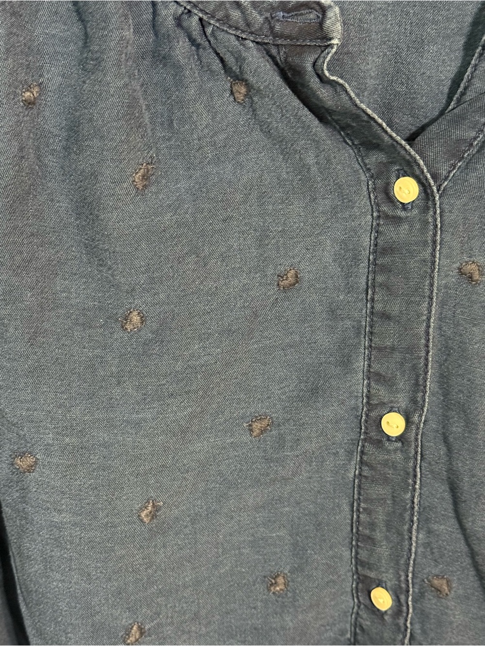 Old Navy Indigo Button-Up Peasant Top - Picture 3 of 4